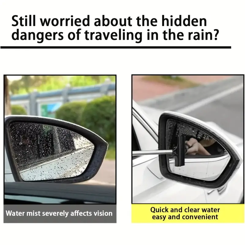 Car Rearview Mirror Wiper Retractable Auto Glass Squeegee - Temu