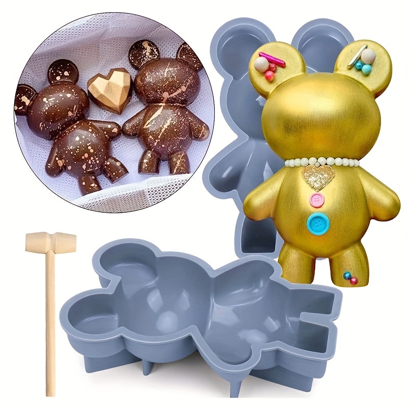 Bear Chocolate Silicone Molds 3d Teddy Bear Breakable Mold - Temu