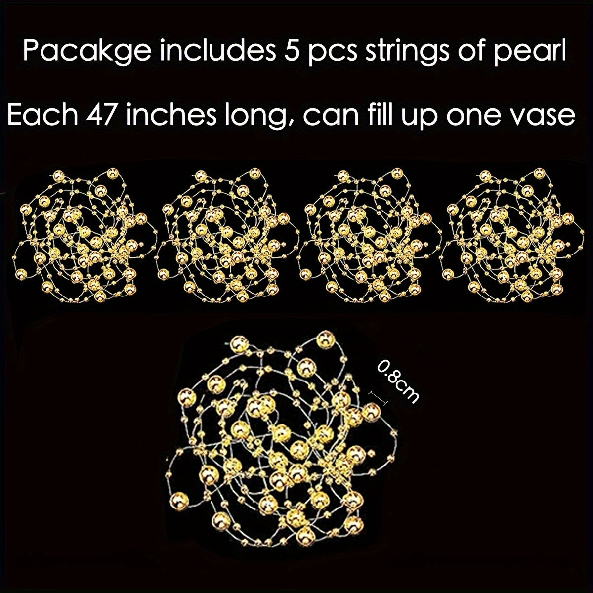 Artificial Pearl String Floating Candle Faux Pearls Beads - Temu