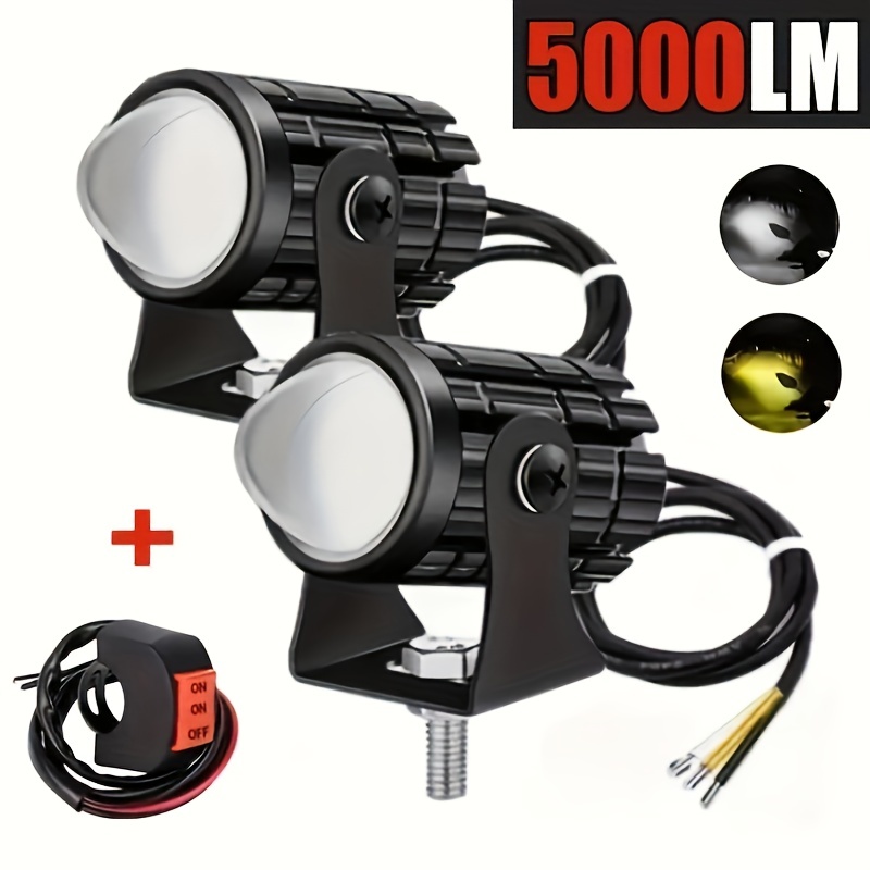 2PCS 8000LM Fari Ausiliari A LED Per Moto Con Interruttore Di
