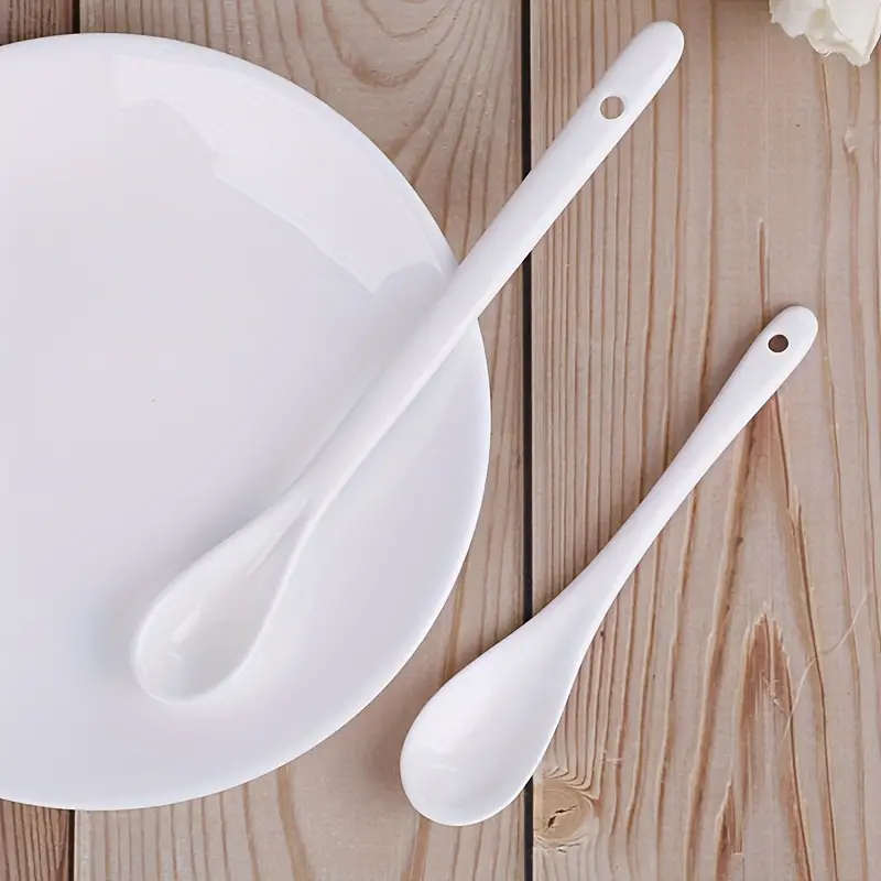 Table Dinner Spoons Chinese Retro Style Bump Texture Ceramic Spoon  Porcelain Coffee Soup Spoon Tableware Kitchen Utensils Tea Spoon Coffee  Spoon