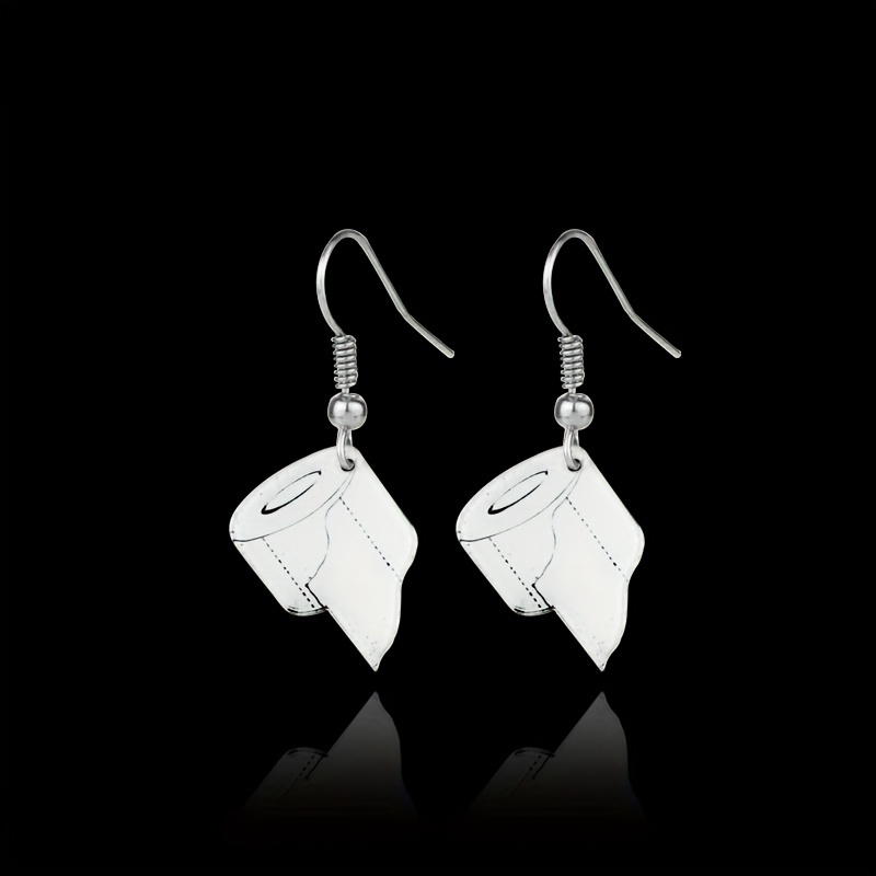 Acrylic Toilet Paper Roll Paper Earrings