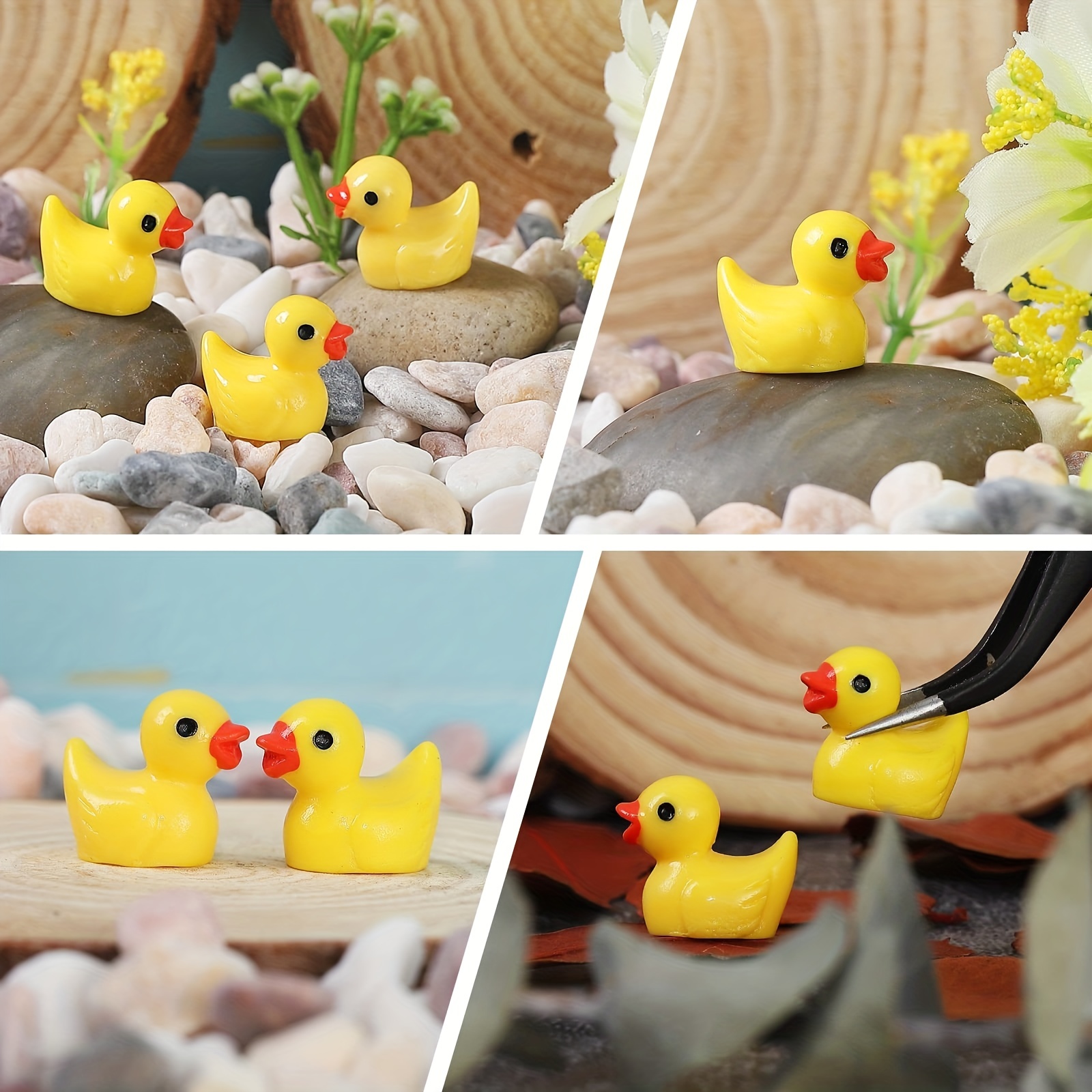 50pcs, Mini Resin Duck, Miniature Tiny Ducks Figures Micro Fairy Garden  Landscape Aquarium Dollhouse Ornament Potted Plants Decoration DIY Slime  Charm