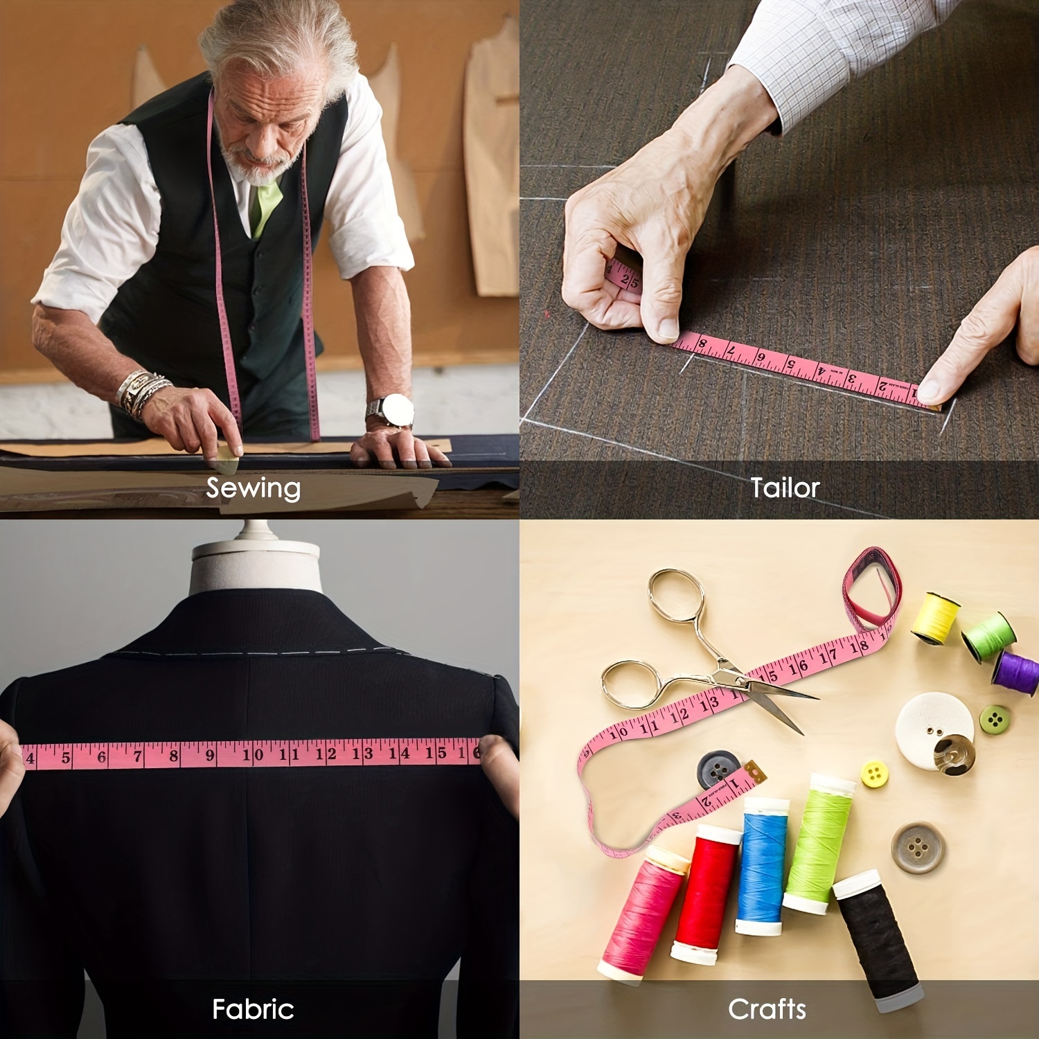 Cinta métrica para coser corporal, tela a medida, pérdida de peso,  suministros de manualidades, regla de fibra de vidrio suave y flexible,  cinta