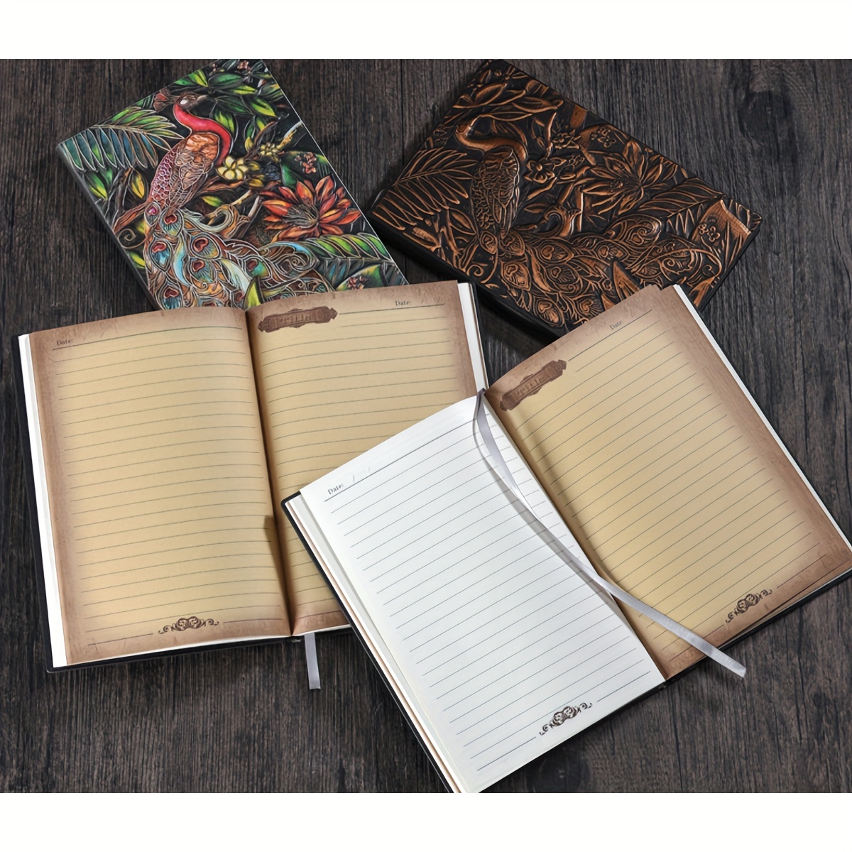 A5 Peacock Embossed Business Notebook - 100 Sheets