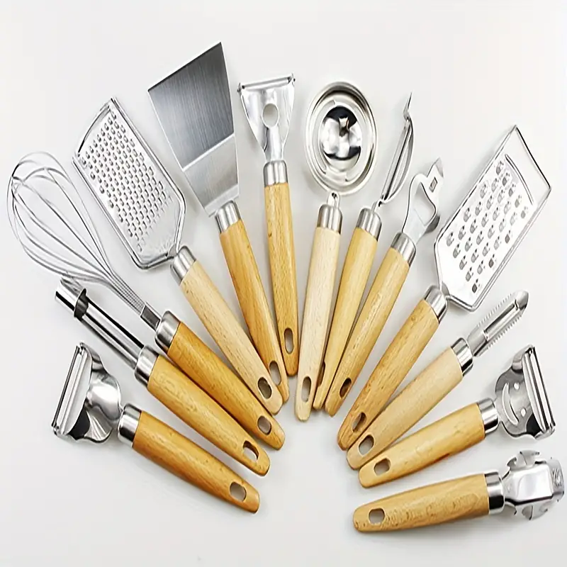 Stainless Steel Kitchen Utensils With Wooden Handle, Core Puller