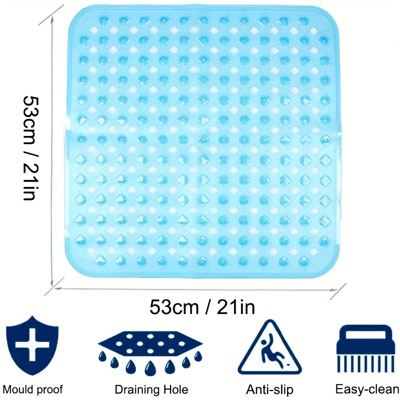 1pc Bathtub Mat, Small Non-slip Shower Bath Mat With Suction Cups,  Essential Home Accessory, 13.78 X 24.8 Inches