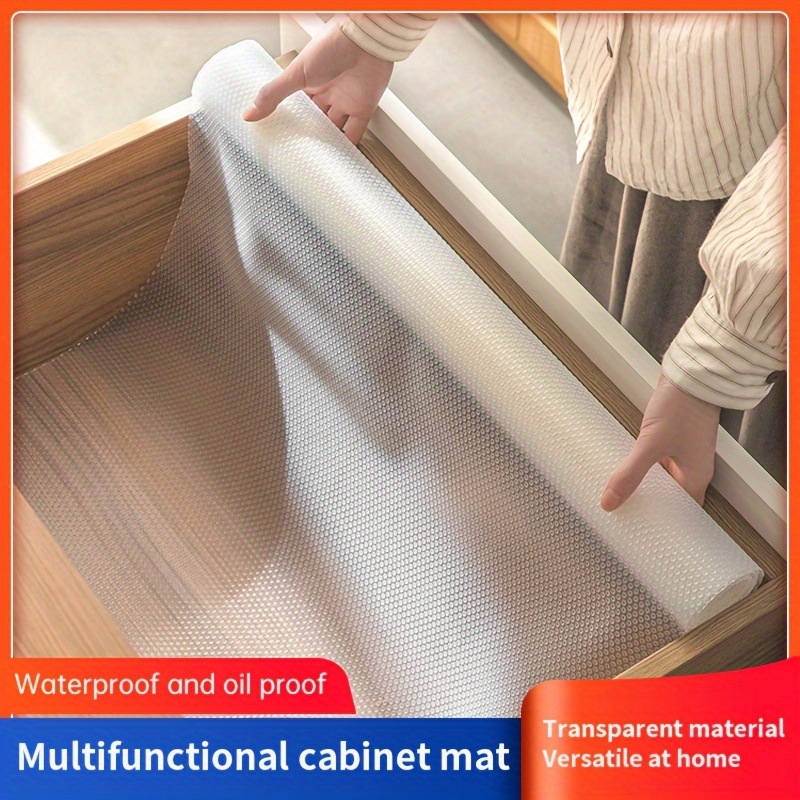 Shelf Liner Non-Adhesive, Waterproof Non-Slip Drawer Liner for Kitchen Cabinets, Closet, Refrigerator, Pantry - Durable & Versatile, 12 x 10 ft
