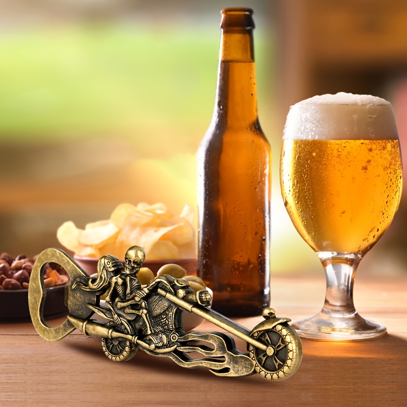 Cadeau Cool de chevalier skelet de moto, ouvre-bouteille de bière