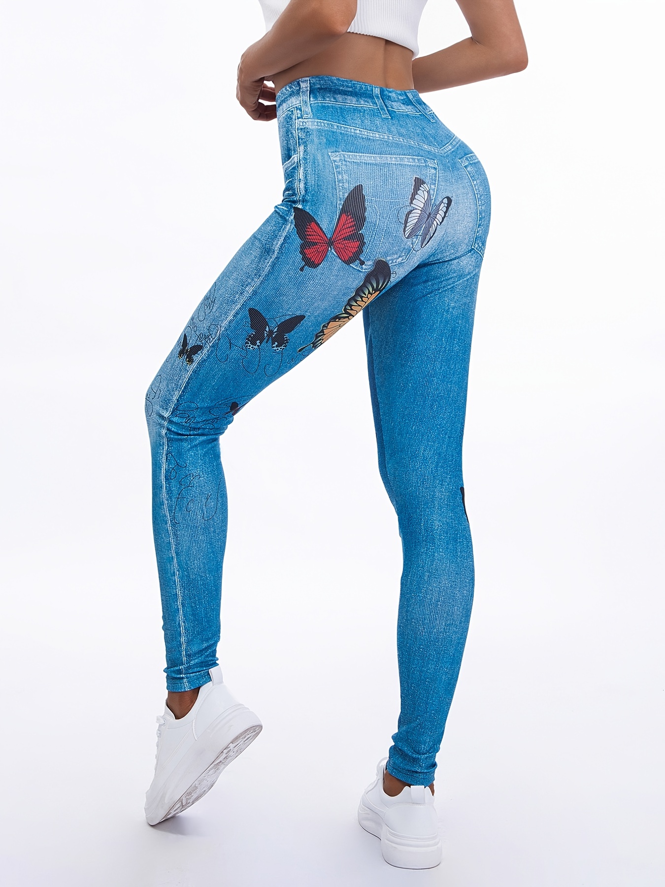 Gibobby Pantalones dama Leggings Floral personalizado Azul Pilates Mujer  Imprimir Pantalones colorid Gibobby