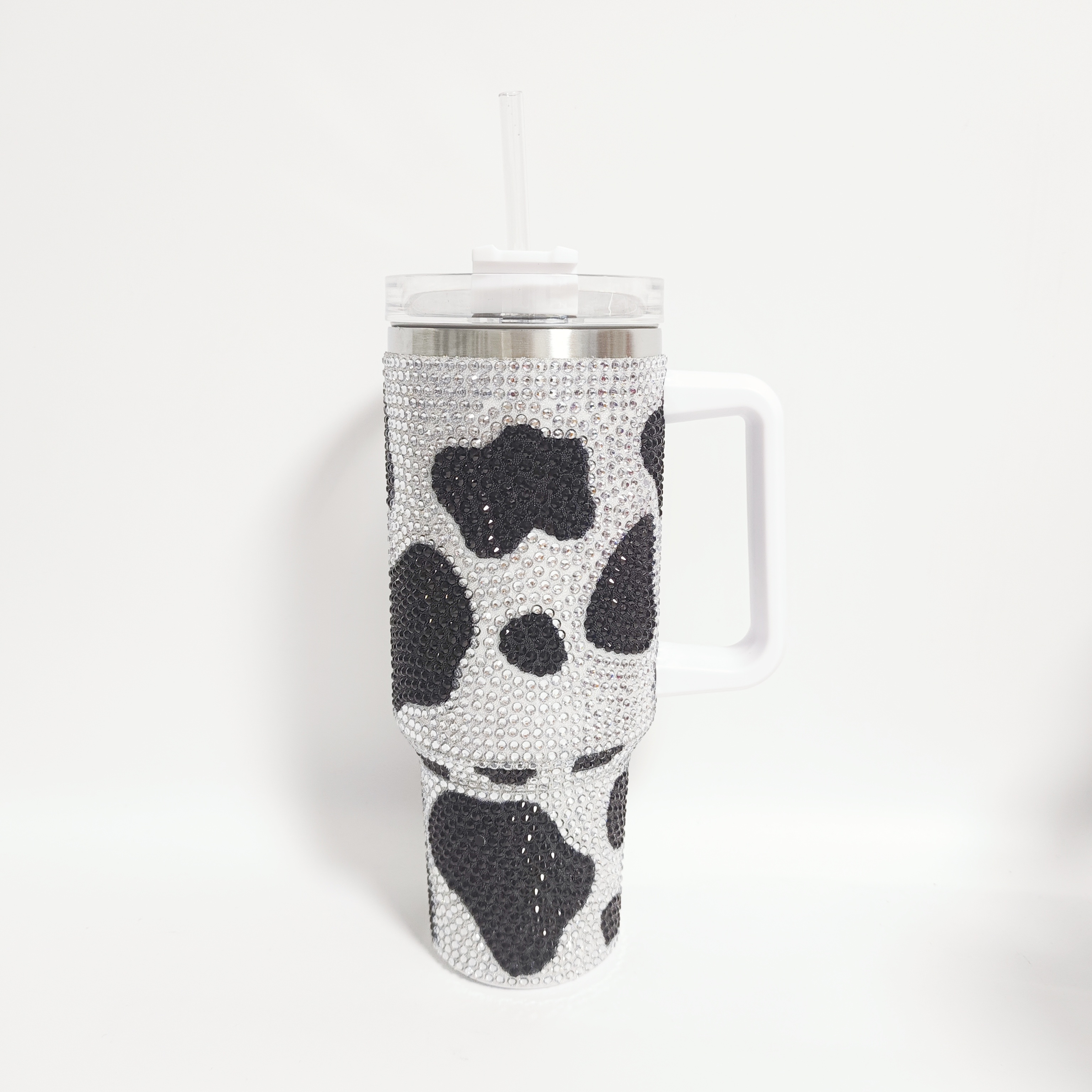 Katydid 40 oz Cow Print Tumbler - Black/White - One Size