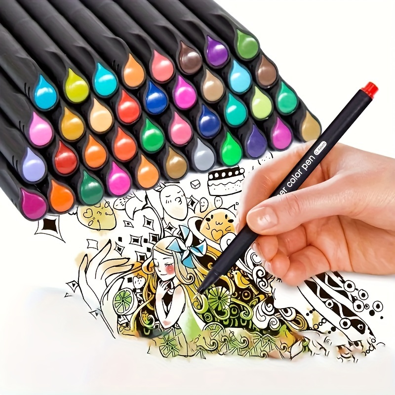  Rotulador artístico de 24/36 colores, bolígrafo de acuarela,  triángulo lavable, juego de bolígrafos de acuarela para niños, juego de  rotuladores de dibujo para niños (36 colores) : Arte y Manualidades