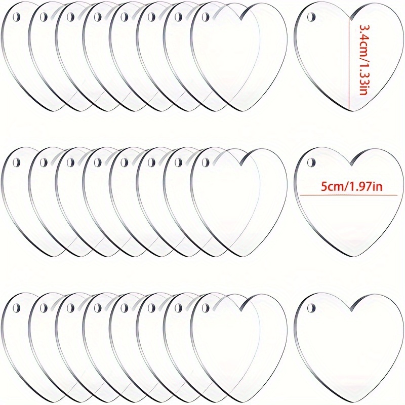 Porte-clés en acrylique, petit cercle Transparent, disque vierge