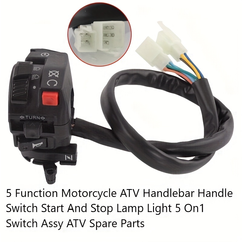 Interruptor de manillar de motocicleta, conector de botón de  encendido/apagado, interruptores de llama, accesorios universales para moto