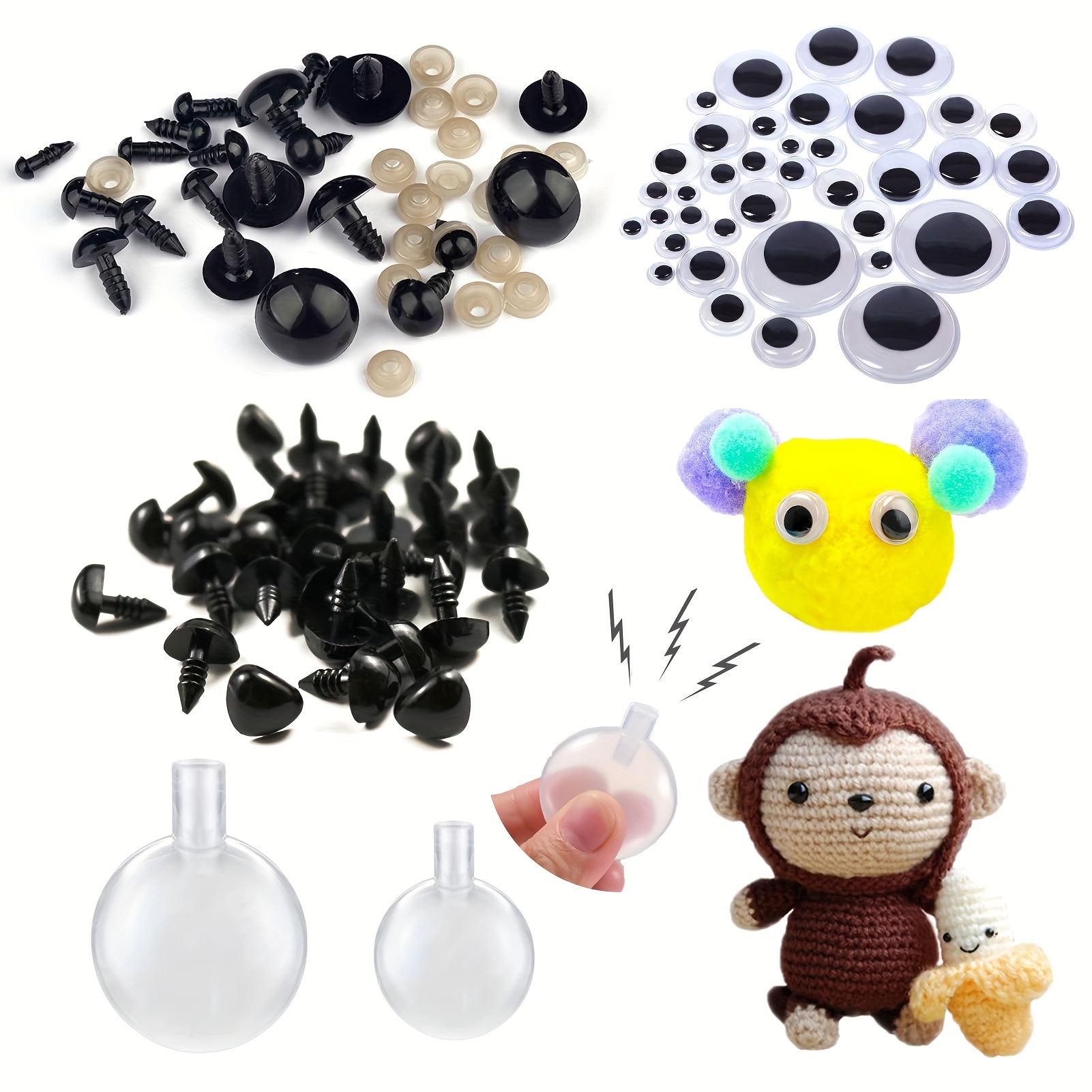 586Pcs Plastic Safety Eyes and Noses for Stuffed Animals Needle Felting  Eyes Kit