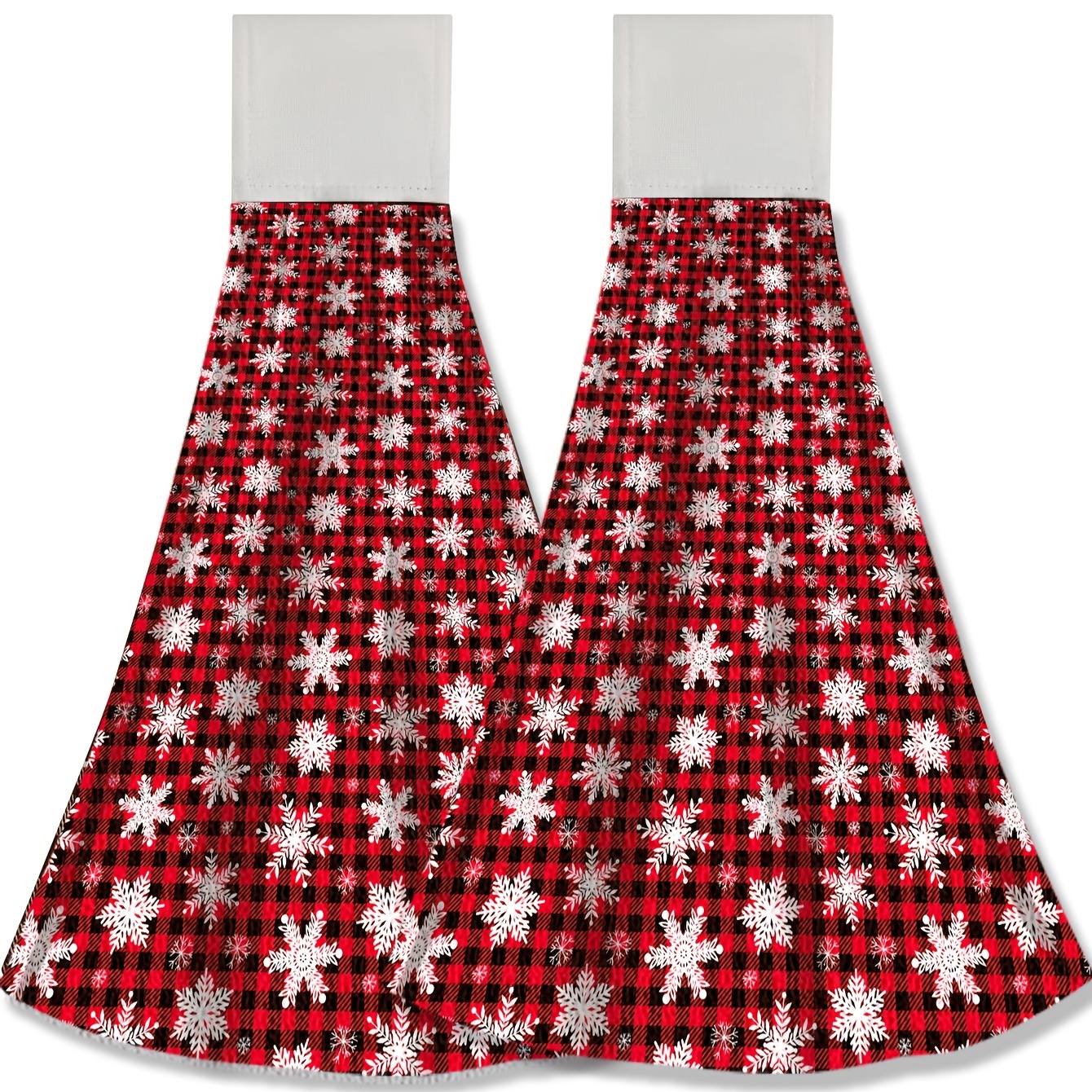 Christmas Plaid Pattern Fingertip Towels, Hanging Towel For Wiping