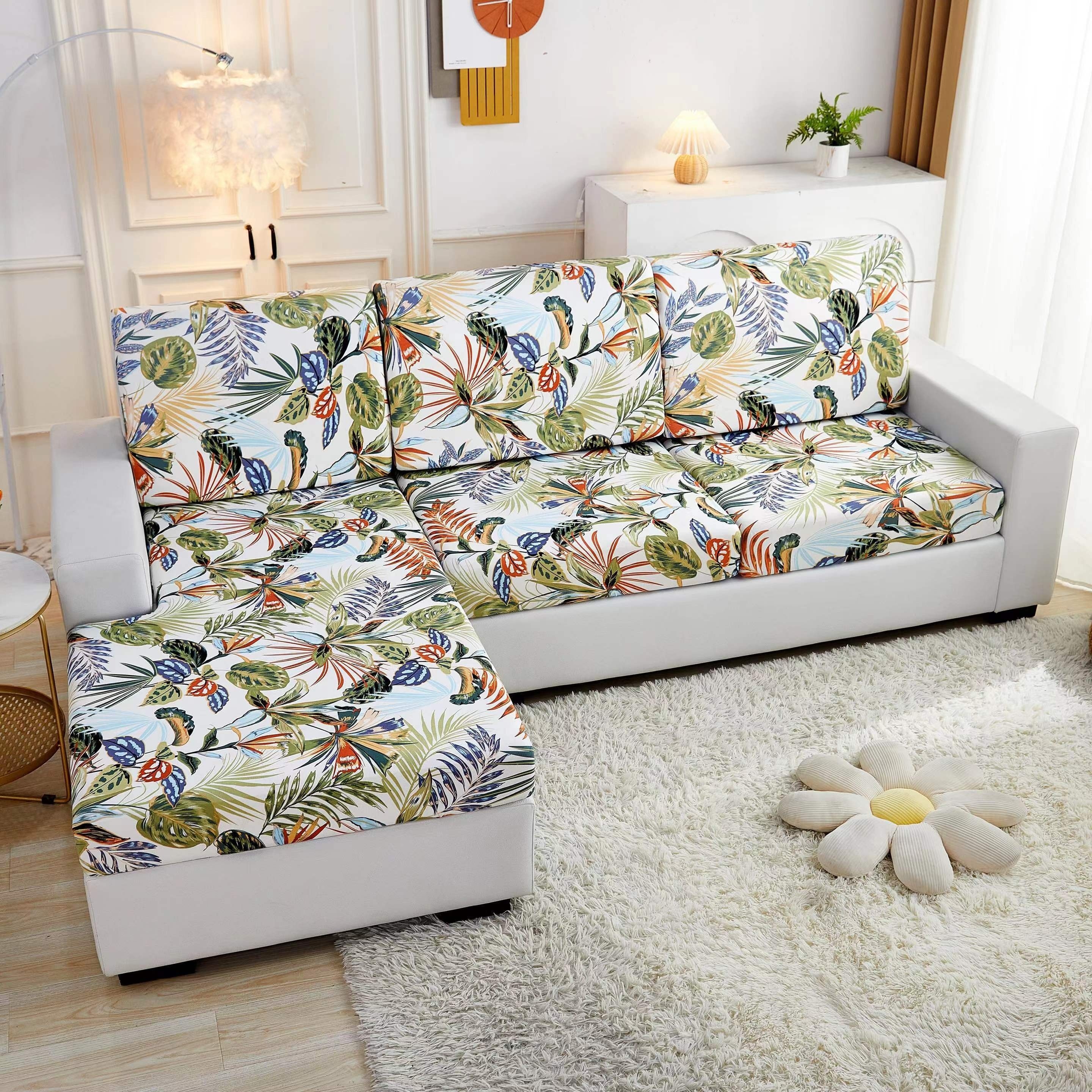 Athvotar Flower Elastic Sofa Cushion Cover Living Room Protector