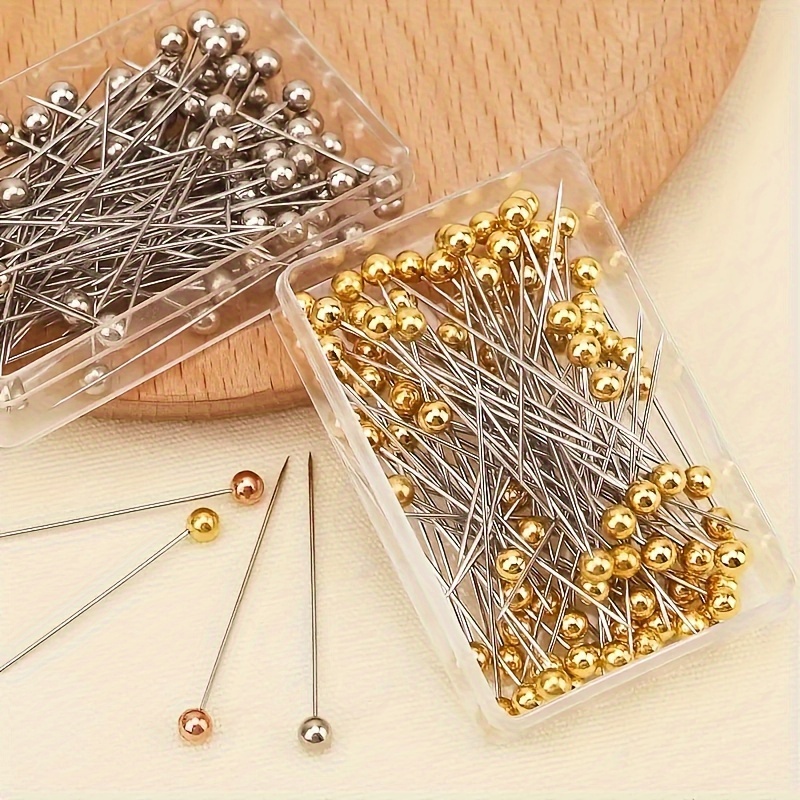 Hot Sale 100Pcs Sewing Pins 38mm Pearl Ball Head Push Pins Straight  Quilting Pins for Dressmaking Jewelry Decor DIY Sewing Tools