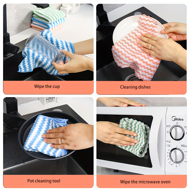 Cleaning Towel Dish Washing Towel Dishcloth Coral Velvet - Temu