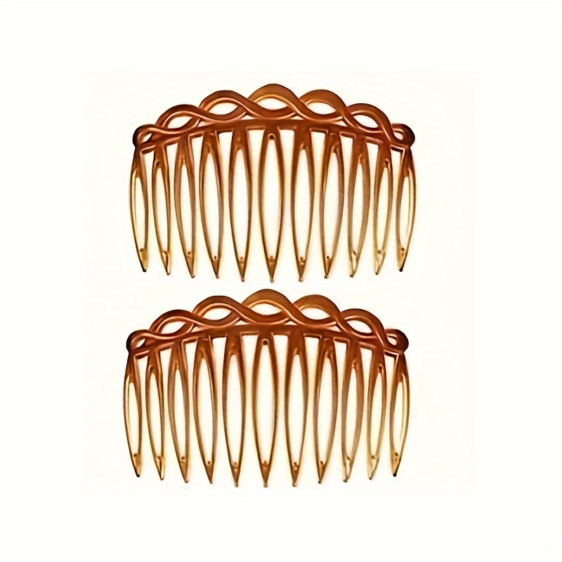 French Style Hair Side Combs Metal Twists Hair Insert Combs Wedding Bridal  Veil Comb Hair Accessories - Temu