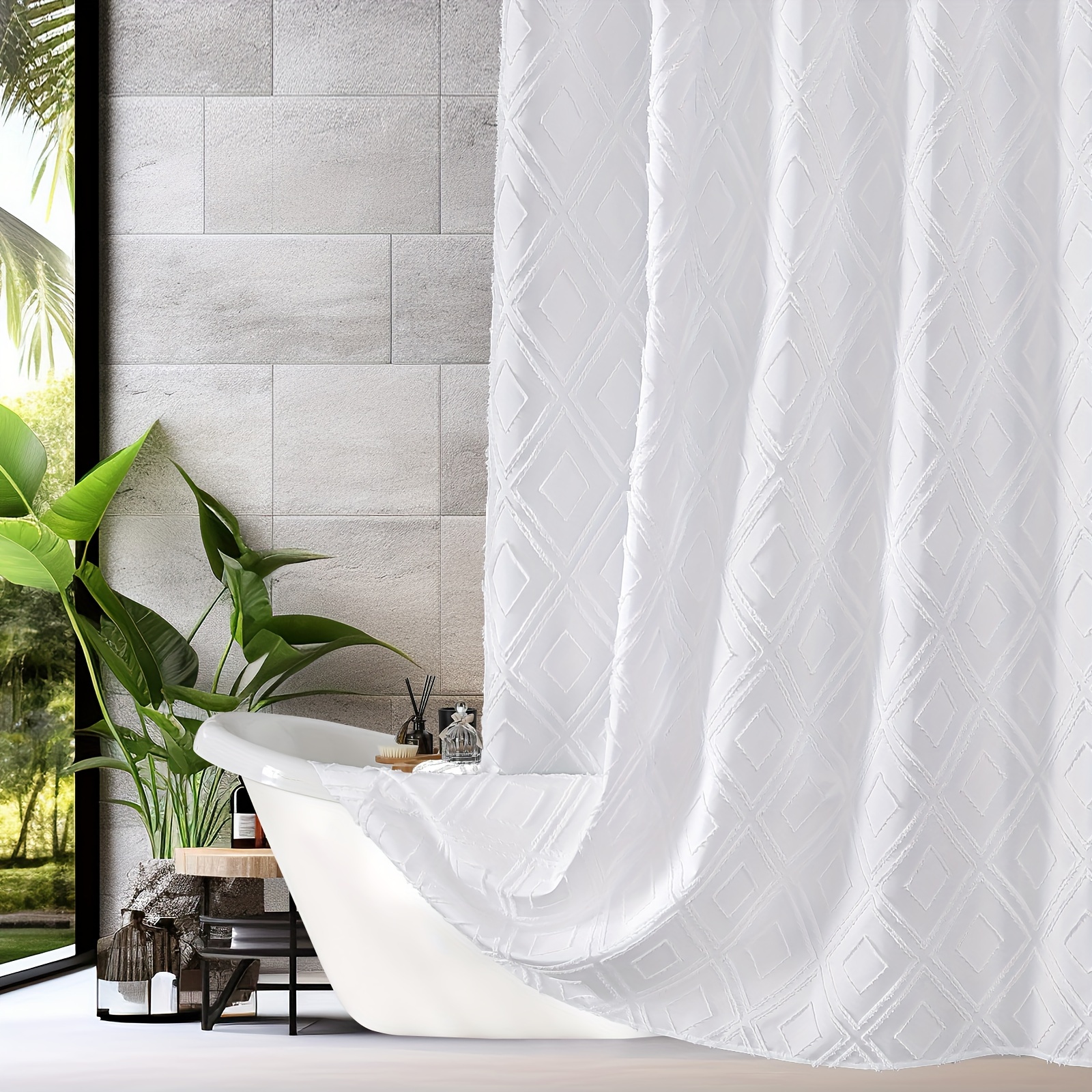 Shower Curtain White - Temu Canada