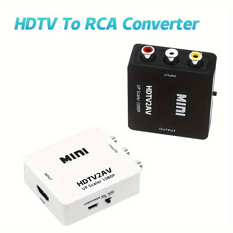 HDTV To AV RCA Converter HDTV Adapter MINI Box RCA AV CVSB LR Video Composite AV Scaler Converter For PC HDTV Projector