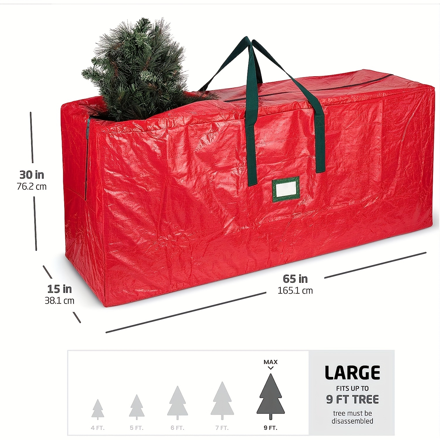 1 pezzo Borsa portaoggetti per albero di Natale da 60 * 80 pollici e borsa  da regalo gigante, borse portaoggetti per decorazioni natalizie, perfette  per riporre alberi di Natale, regali di Natale