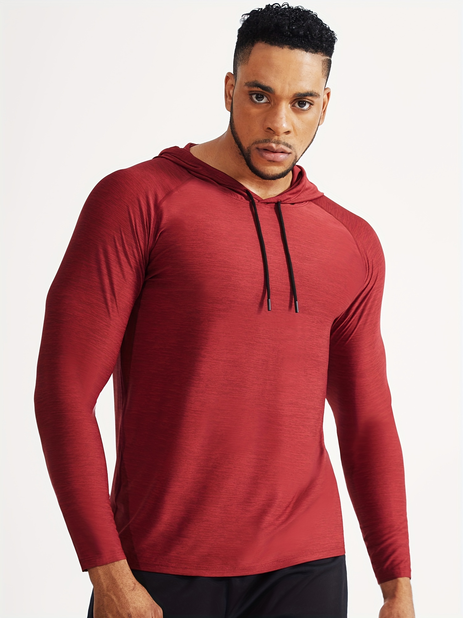 Hooded Athletic Long Sleeve Shirts for Men
