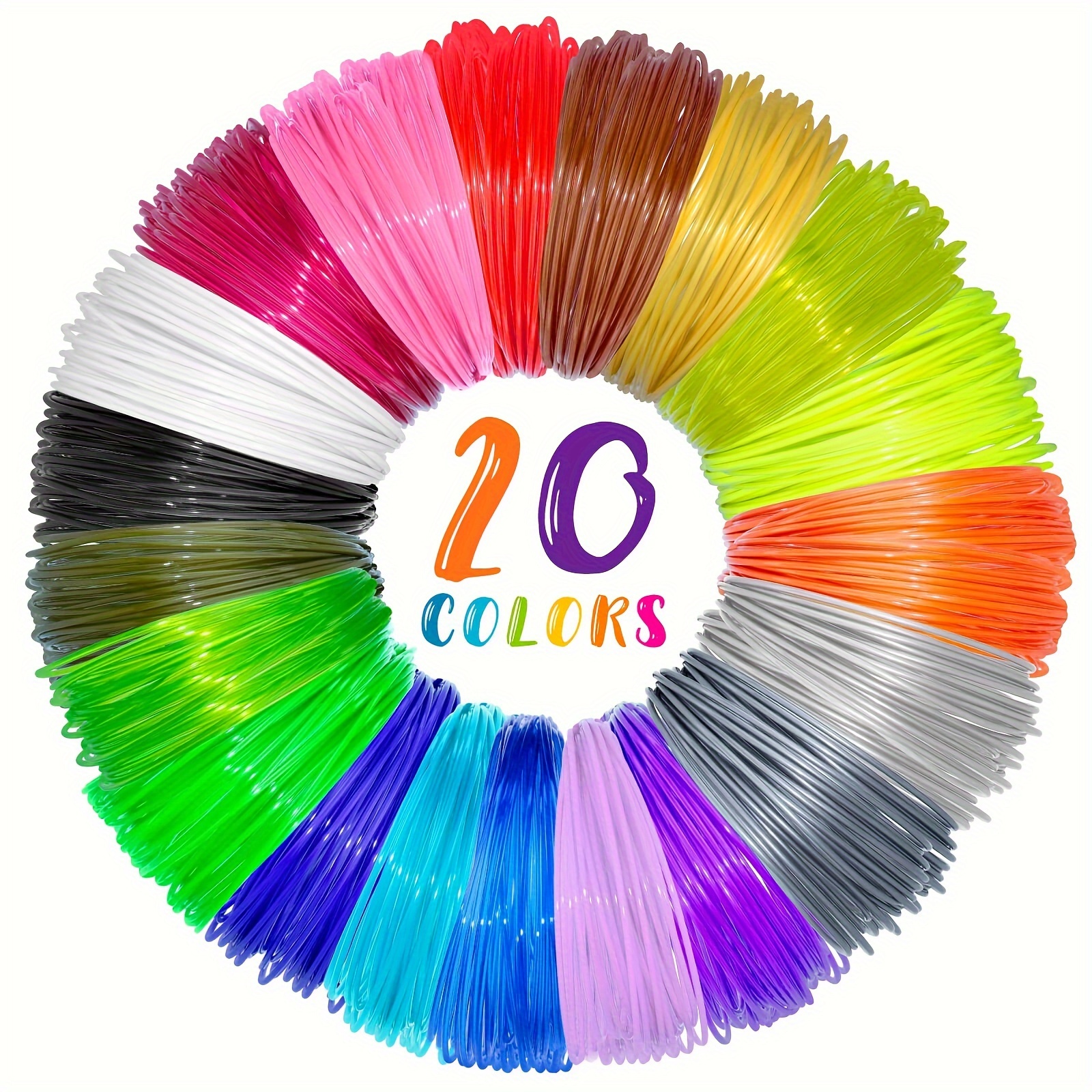 3d Pencil Filament Pla 20 Colors Each Refill Set For 3d Pens - Temu