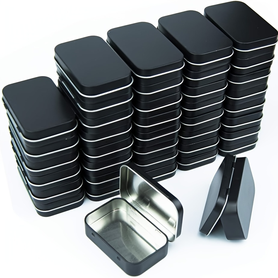 9pcs Small Metal Tin Box, Metal Hinged Tin Box Container, Mini