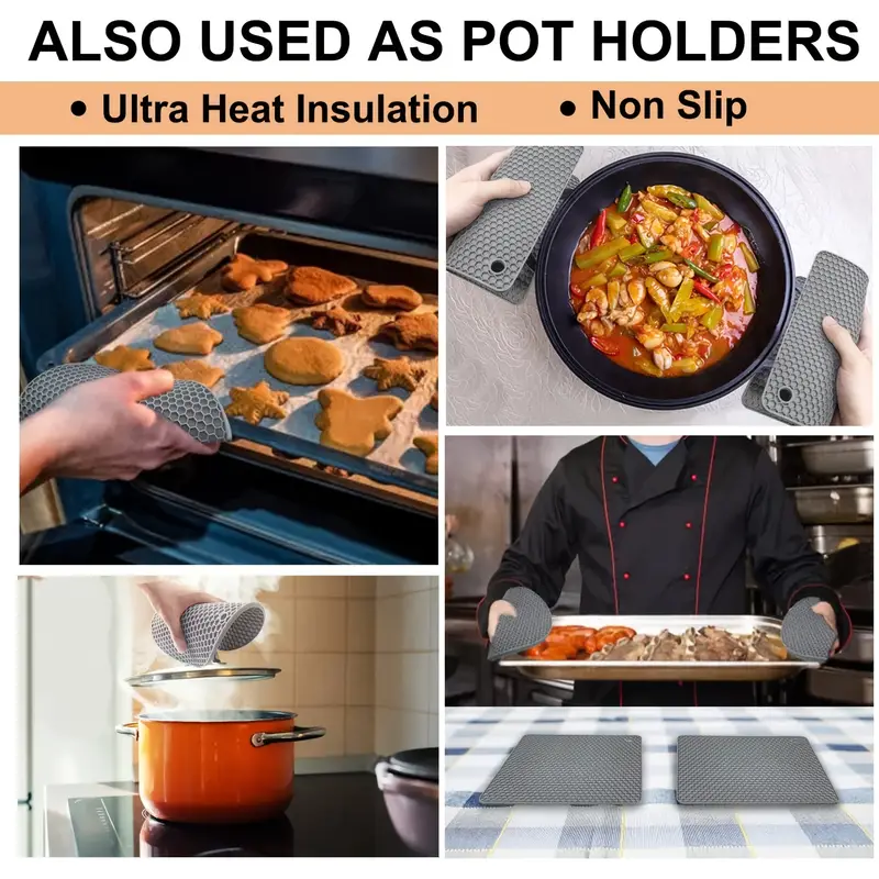 Pot Holders for Kitchen,Hot Pads Silicone Trivet, Potholders