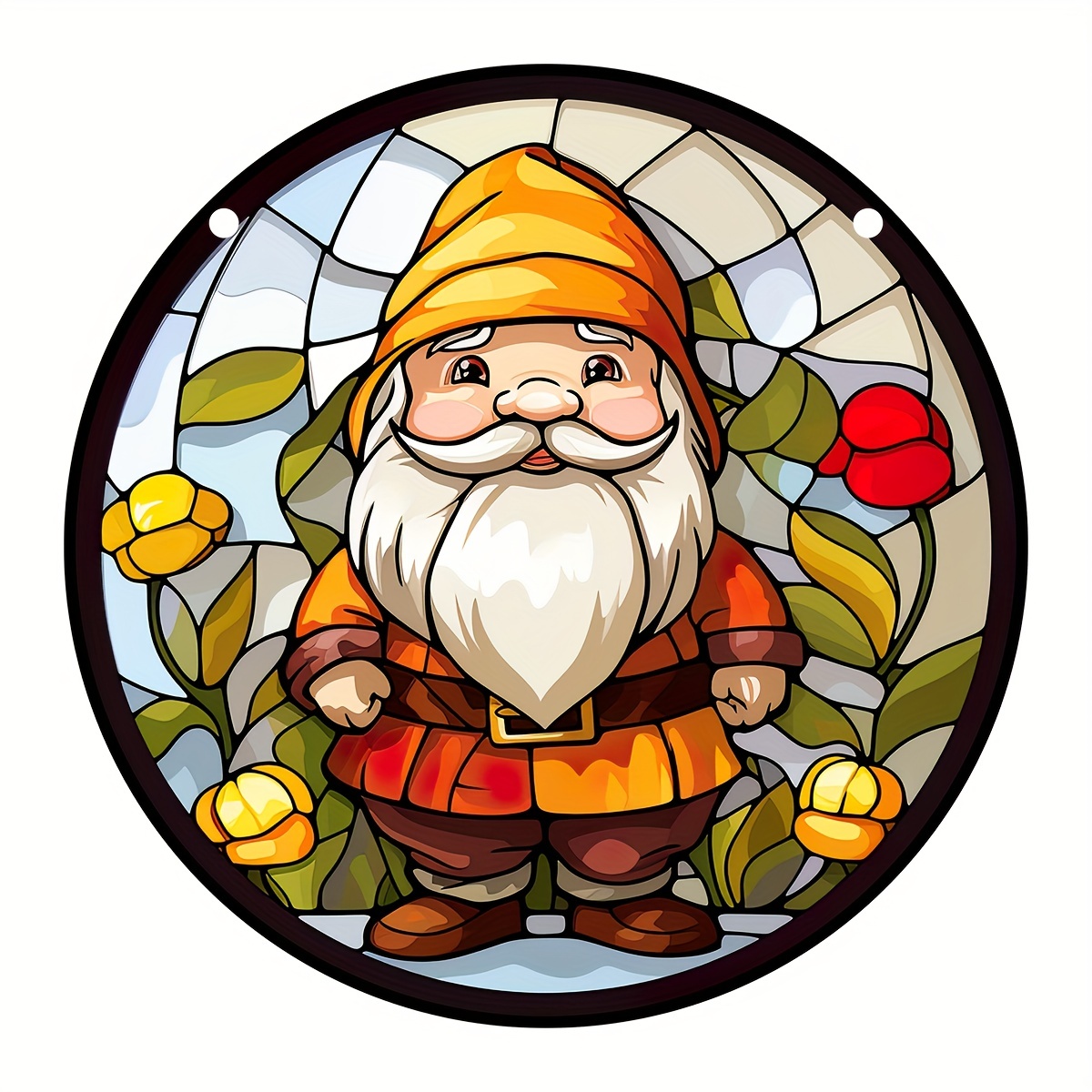 Gnome Stained Window Hangings Gnomes Christmas Elf Fall Home - Temu