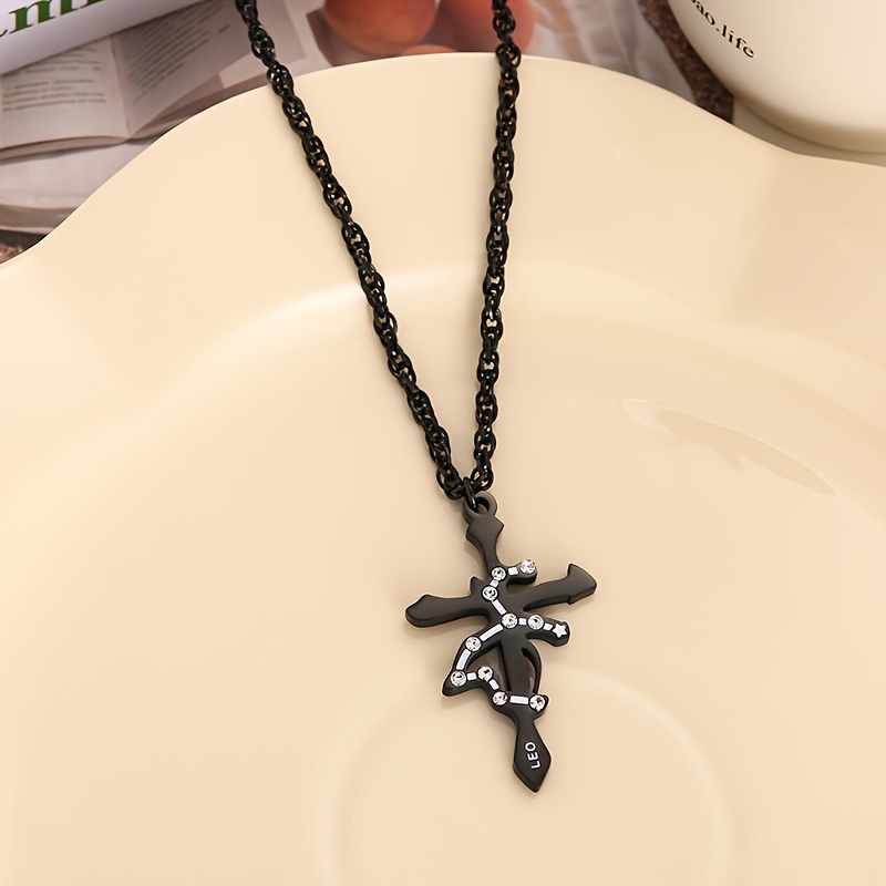 A newest titanium steel necklace for men with a classic Zodiac sign