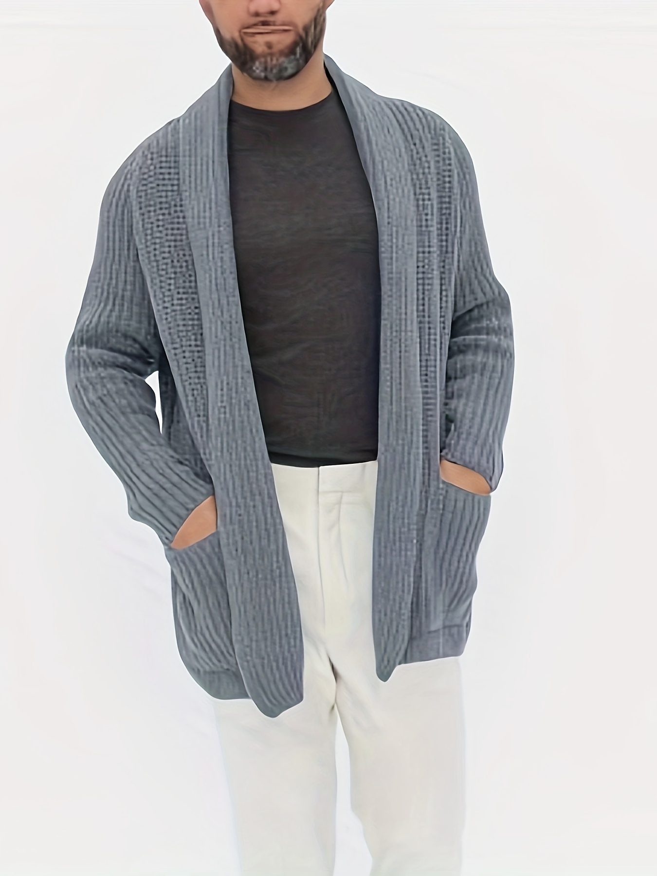 A woollen front on sale open knitted jacket