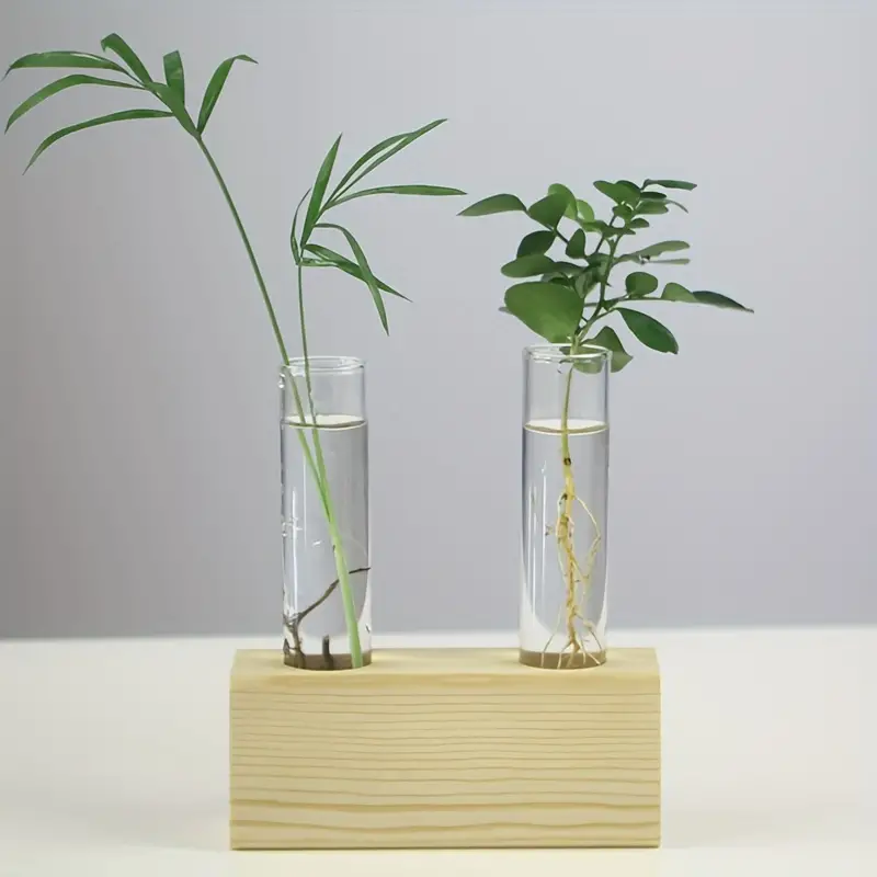 Wooden Flower Vase, Single Stem, Wedding, Glass Test Tube
