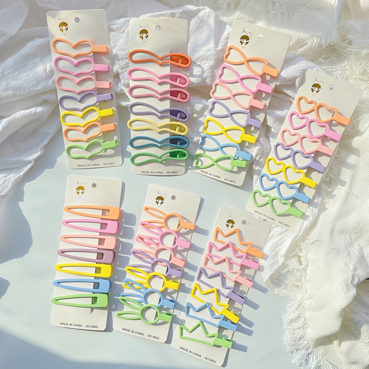 Square Hairpins Candy Color Hair Accessories 3Pcs/set Oval-shaped