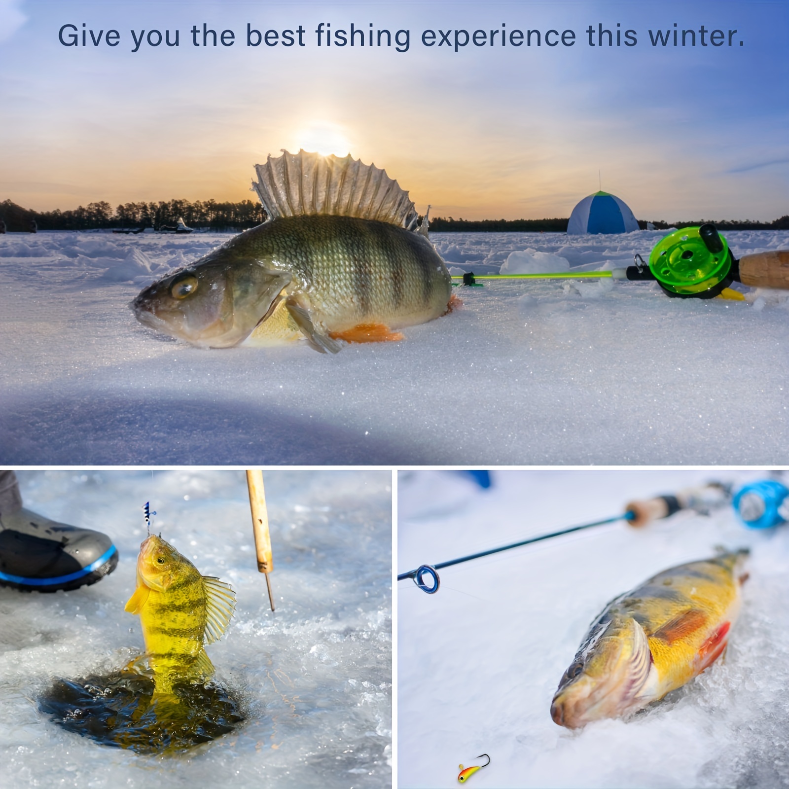 Ice Fishing Jigbait Kit Glow Artificial Hard Fishing - Temu