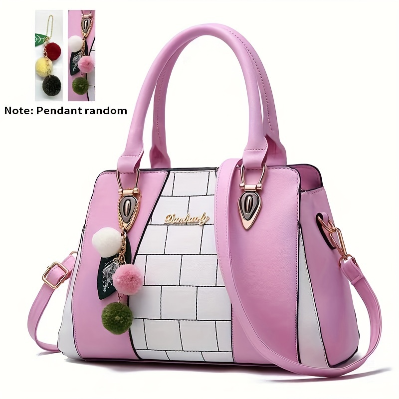 1pc Crocodile-pattern Solid Color Square Shape Pu Leather Handbag