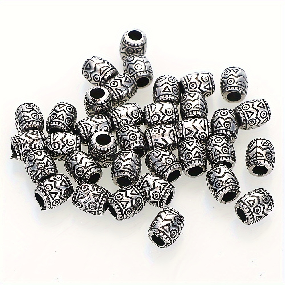 50pcs 7x9mm Colorfu Painted Acrylic Hair Braid Dread Dreadlock Charms Beads For Diy Handmade Jewelry Making