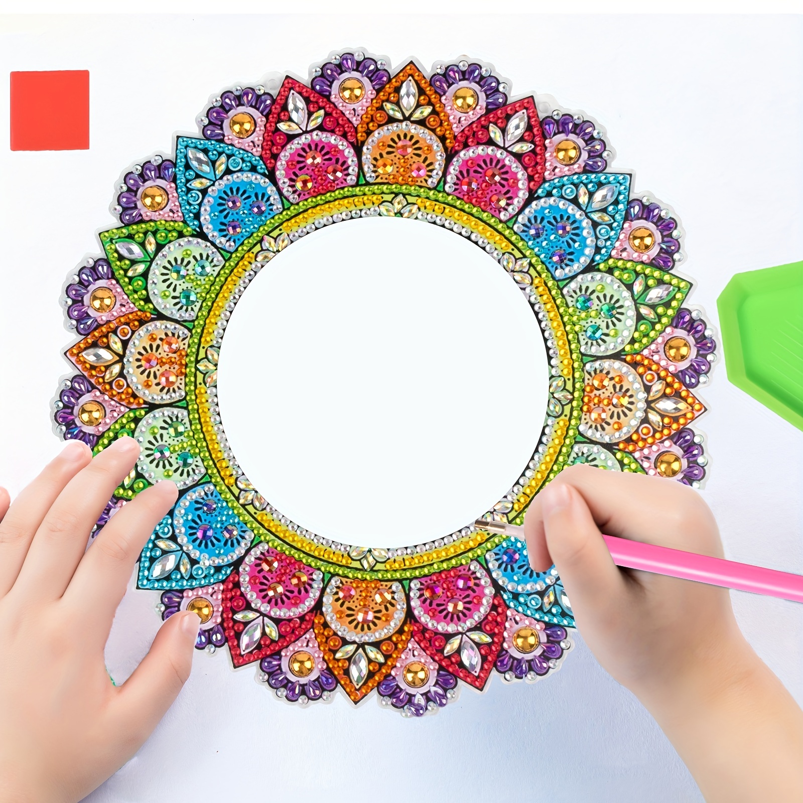 DIY Compact Mirror Art Craft Set Rhinestone Mirror for Adult and