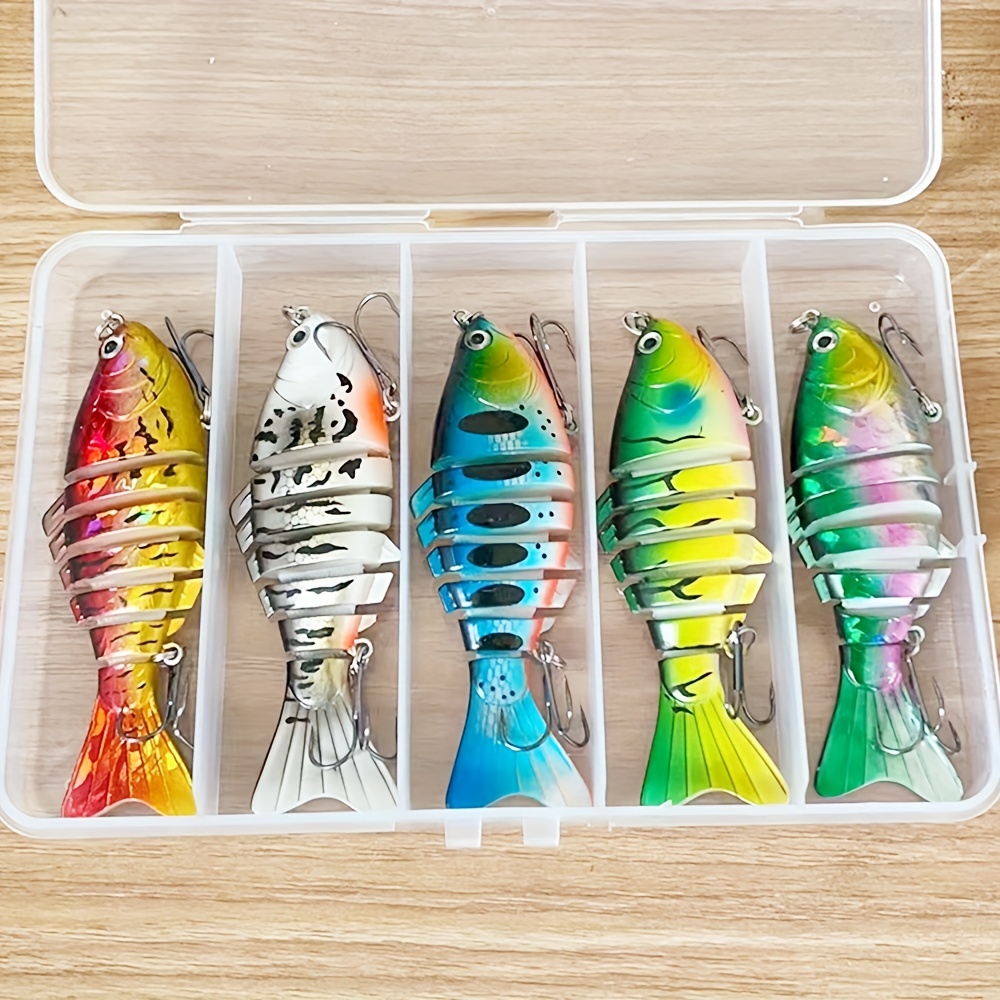 5 pack of 10cm 3 93in 15 7g multi section wobblers the ultimate fishing lure for pike carp more