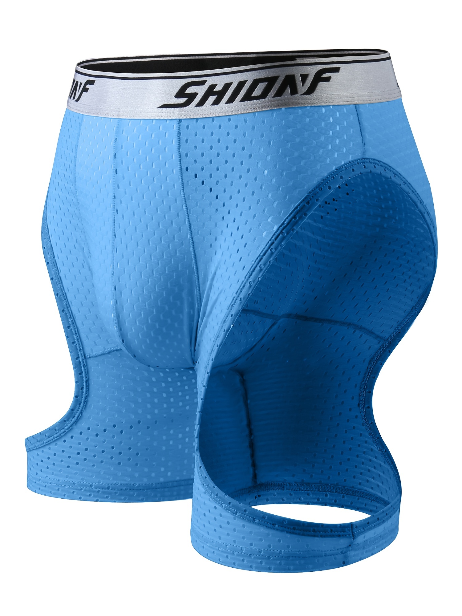 QAZXD Men's Underwear Ice Silk Sweat Absorbing Breathable Boxer Briefs Buy  2 Get 1 Free（Sky Blue，L） 