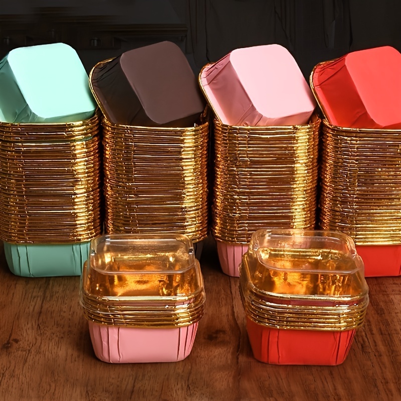 Golden Gingham Foil Cupcake Baking Cups High Temperature - Temu