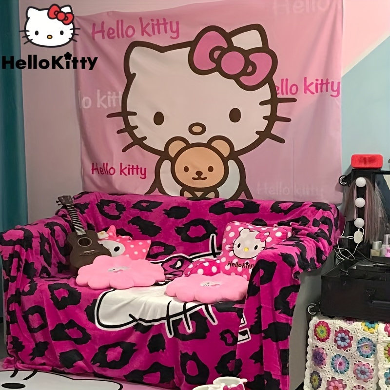 

Hello Kitty Tapestry Kawaii Wall Hanging Tapestry Cartoon Cute Pink Room Decor Home Accessories Birthday Christmas Gift