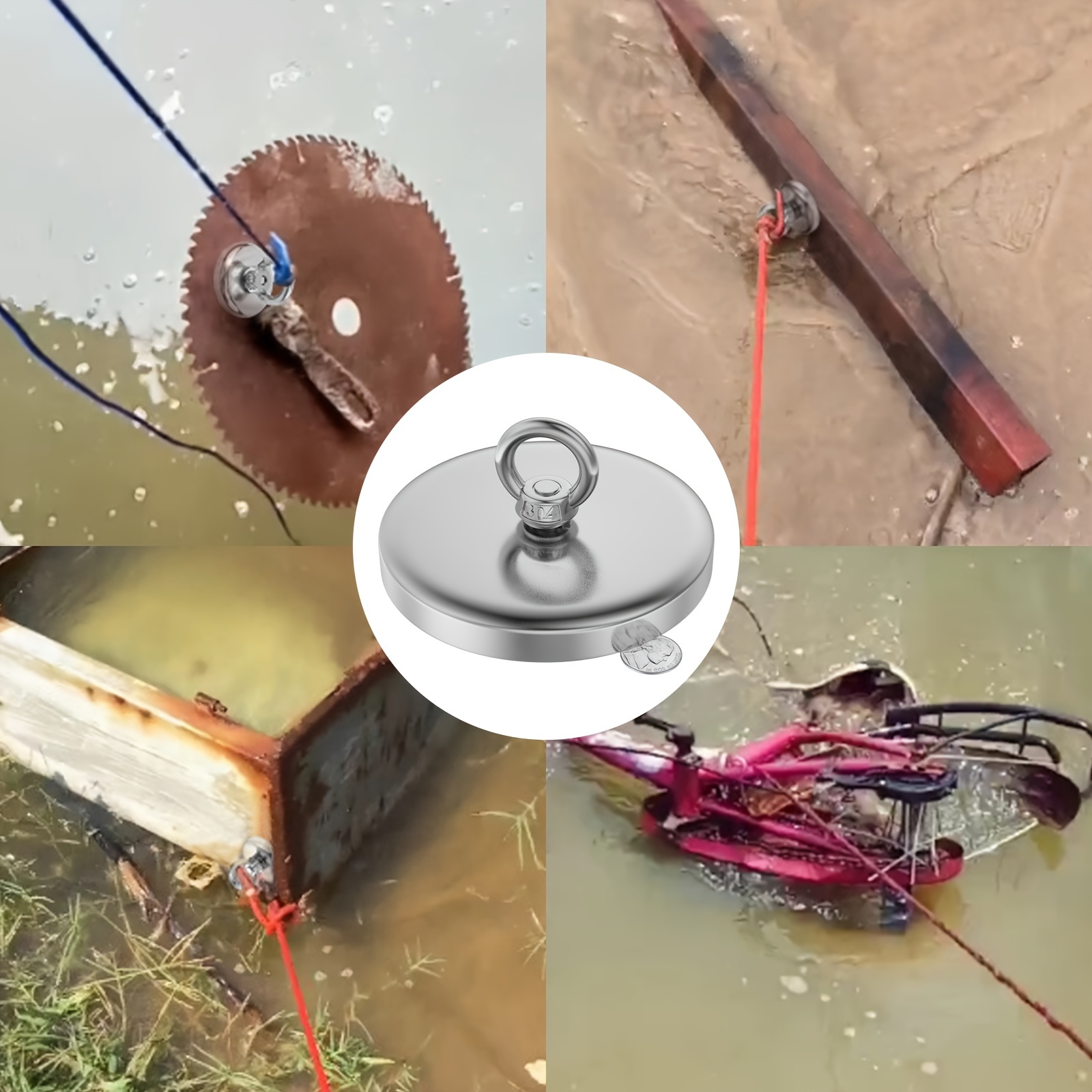 Strong Neodymium Fishing Magnets Countersunk Hole Eyebolt - Temu