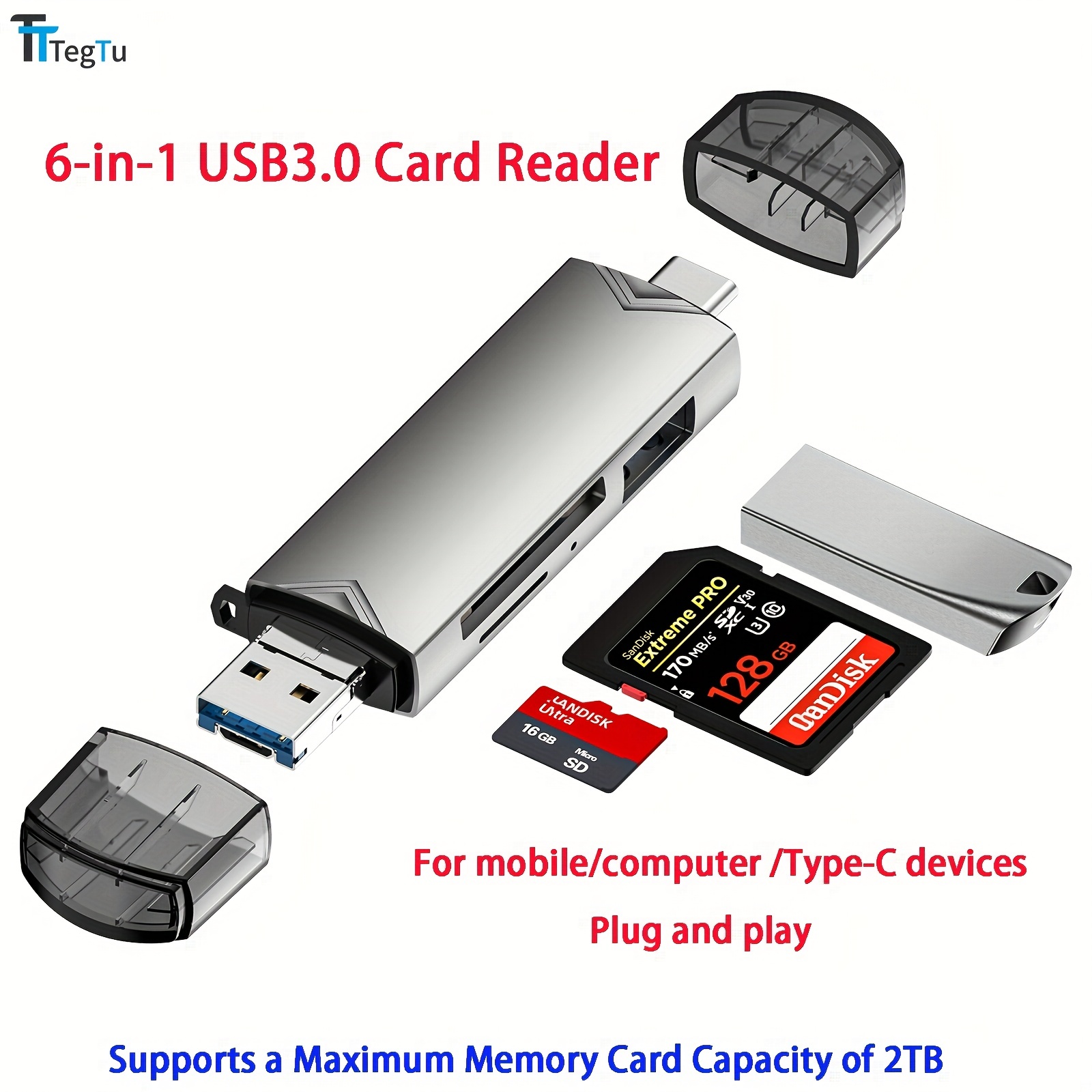 [3 paquetes] Lector de tarjetas micro SD USB C para PC, adaptador de  tarjeta micro SD a USB, lector de tarjetas TF para Android, Wansurs  portátil USB