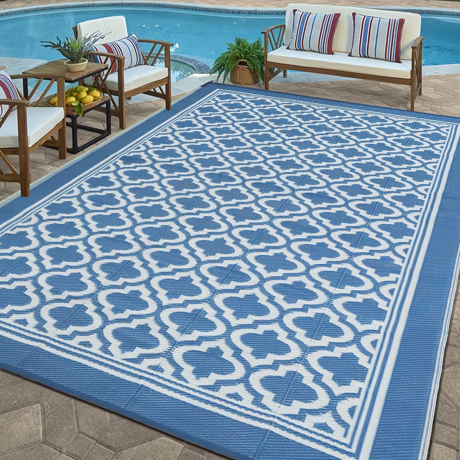 Uv Resistant Outdoor Rug For Patio, Rv, And Camping - Waterproof,  Reversible, And Easy To Clean - Perfect For Boho Balcony Picnics And Indoor/ outdoor Area Rugs - Temu