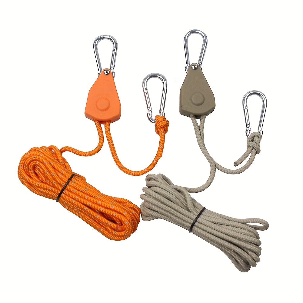 Nouvelle corde de camping portable réglable fixe, corde coupe-vent 4/5m  pour ajuster la poulie, tente haute résistance Poulie de camping à  dégagement rapide pour