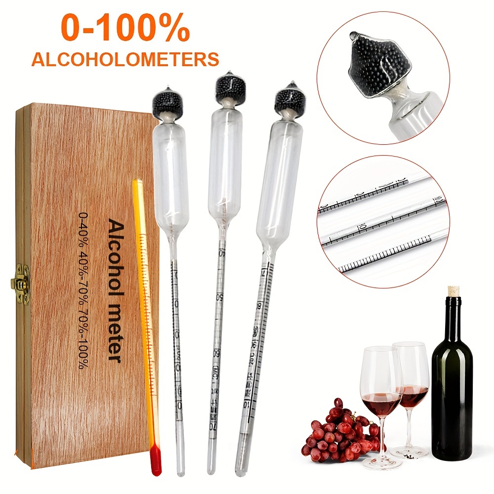 Alkoholmessgerät mit Thermometer zur Messung von Schnaps