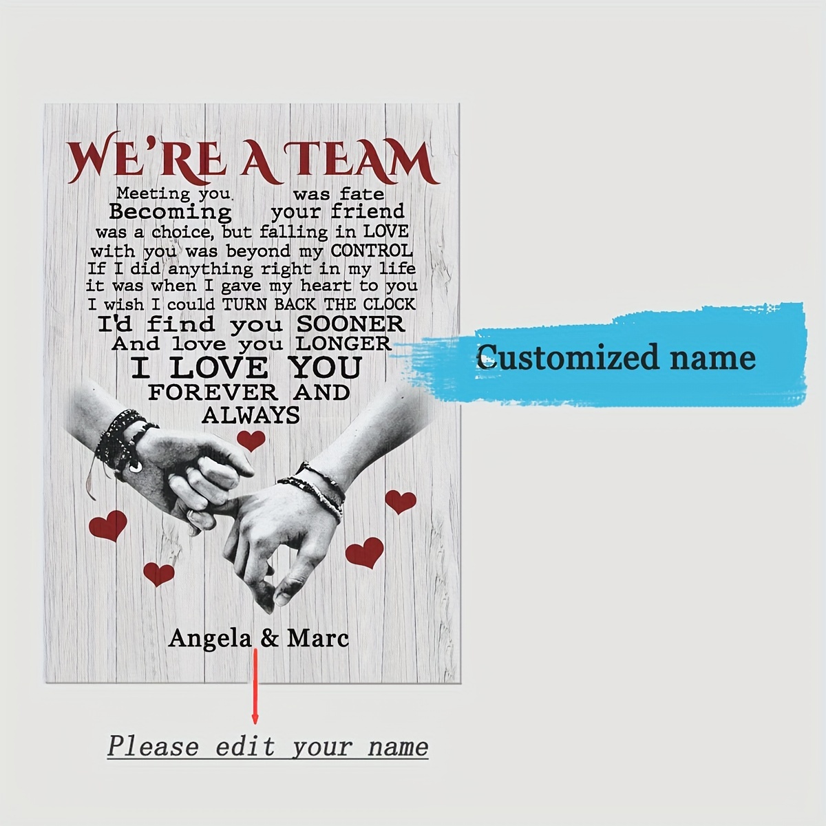 Póster personalizado para parejas, diseño de texto en inglés «And So  Together We Built A Life We Loved », póster para parejas, esposo, esposa,  regalo